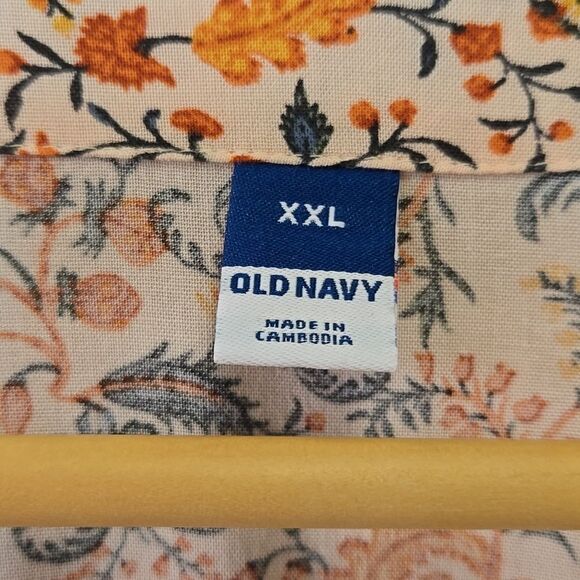 Old Navy Smocked Floral Cottagecore Midi Dress XXL Tradwife Long Sleeves - Picture 12 of 14